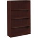 HON 10500 Series Mahogany Laminate Fixed Shelves Bookcase - 13.2" x 36"58" - 4 Shelve(s) - Material: Wood - Finish: Mahogany, La