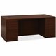 HON 10500 H105890 Pedestal Desk - 72" x 36"29.5" - 5 x Box, File Drawer(s) - Double Pedestal - Flat Edge - Finish: Mahogany