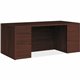 HON 10500 Series Mahogany Laminate Office Desking - 66" x 30"29.5" - 5 x File, Box, Storage Drawer(s) - Double Pedestal