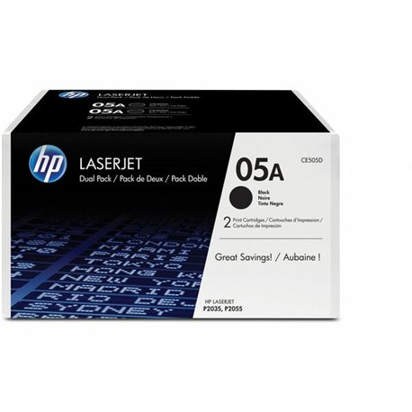 HP 05A (CE505D) Original Laser Toner Cartridge - Dual Pack - Black - 2 / Carton - 2300 Pages