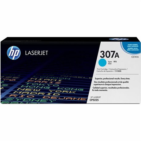 HP 307A (CE741A) Original Laser Toner Cartridge - Single Pack - Cyan - 1 Each - 7300 Pages