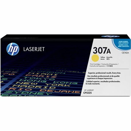 HP 307A (CE742A) Original Laser Toner Cartridge - Single Pack - Yellow - 1 Each - 7300 Pages