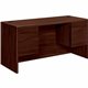 HON 10700 H10765 Pedestal Credenza - 60" x 24"29.5" - 4 x Box, File Drawer(s) - Double Pedestal - Waterfall Edge - Finish: Mahog