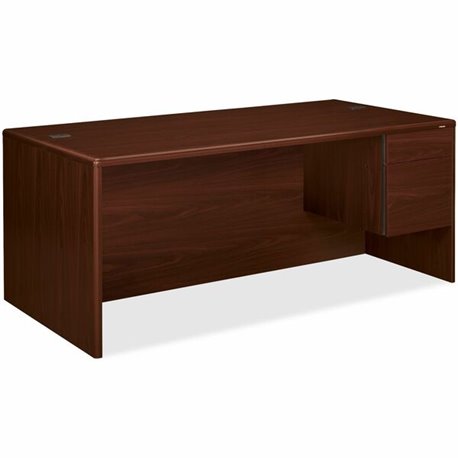 HON 10700 H10785R Pedestal Credenza - 72" x 36"29.5" - 2 x Box, File Drawer(s)Right Side - Waterfall Edge - Finish: Mahogany