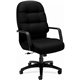 HON Pillow-Soft Executive High-Back Chair | Center-Tilt | Fixed Arms | Black Fabric - Black Memory Foam, Polyester Seat - Black 