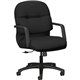 HON Pillow-Soft Mid-Back Chair | Center-Tilt | Fixed Arms | Black Fabric - Black Memory Foam, Polyester Seat - Black Foam, Polye