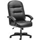 HON Pillow-Soft Chair - Bonded Leather Seat - Black Bonded Leather Back - Black Frame - High Back - 5-star Base - Black - Armres