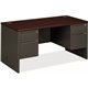 HON 38000 H38155 Pedestal Desk - 60" x 30"29.5" - 4 x Box, File Drawer(s) - Double Pedestal - Waterfall Edge - Finish: Charcoal