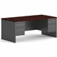 HON 38000 H38180 Pedestal Desk - 72" x 30"29.5" - 4 x Box, File Drawer(s) - Double Pedestal - Waterfall Edge - Finish: Charcoal