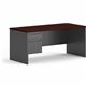 HON 38000 H38292L Pedestal Desk - 66" x 30"29.5" - 2 x Box, File Drawer(s)Left Side - Waterfall Edge - Finish: Charcoal