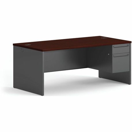 HON 38000 H38293R Pedestal Desk - 72" x 36"29.5" - 2 x Box, File Drawer(s)Right Side - Waterfall Edge - Finish: Charcoal