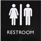 Lorell Unisex Restroom Sign - 1 Each - Restroom (Accessible) Print/Message - 8" Width x 8" Height - Square Shape - Surface-mount