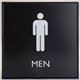 Lorell Men's Restroom Sign - 1 Each - Men, Toilette Men Print/Message - 8" Width x 8" Height - Square Shape - Surface-mountable 