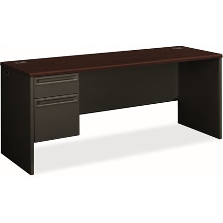 HON 38000 Series Credenza - 2-Drawer - 72" x 24"29.5" - 2 Drawer(s) - Single Pedestal on Left Side - Radius Edge - Material: Ste