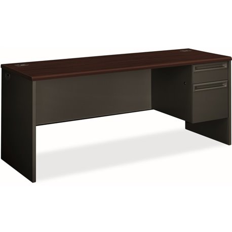 HON 38000 H38856R Pedestal Credenza - 72" x 24"29.5" - 2 x Box, File Drawer(s)Right Side - Waterfall Edge - Finish: Charcoal