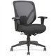 Lorell Executive Self-tilt Mesh Mid-back Office Chair - Fabric Seat - Fabric Back - 5-star Base - Black - 1 Each