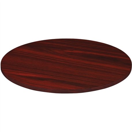 Lorell Chateau Series Round Conference Tabletop - 48" - Reeded Edge - Finish: Mahogany Laminate
