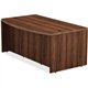 Lorell Chateau Series Bowfront Desk - 36" x 72"29.5" , 1.5" Top - Reeded Edge