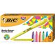 BIC Brite Liner Highlighter, Assorted, 12 Pack - Chisel Marker Point Style - Fluorescent Assorted - 12 Pack