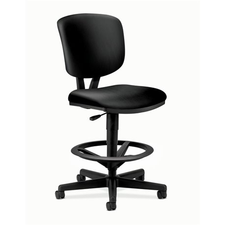 HON Volt Sitting Stool - Black Bonded Leather Seat - Black Bonded Leather Back - Black Frame - Black