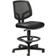 HON Volt Sitting Stool - Black Bonded Leather Seat - Black Mesh Back - Black Frame - Black