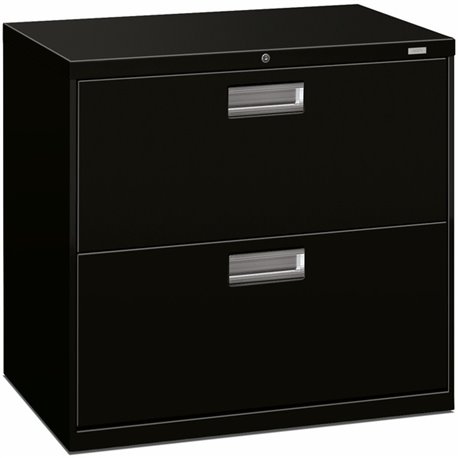 HON Brigade 600 H672 Lateral File - 30" x 18"28.4" - 2 Drawer(s) - Finish: Black