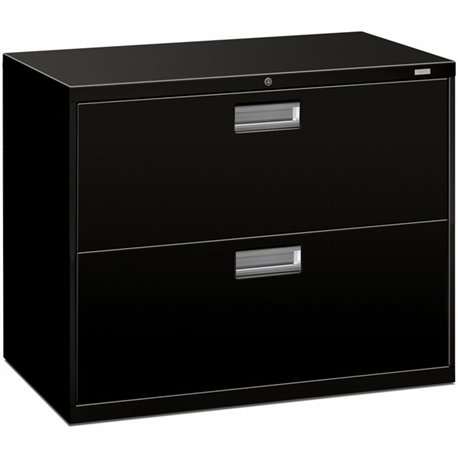 HON Brigade 600 H682 Lateral File - 36" x 19.3"28.4" - 2 Drawer(s) - Finish: Black