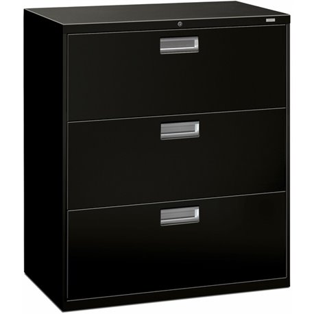 HON Brigade 600 H683 Lateral File - 36" x 18"40.9" - 3 Drawer(s) - Finish: Black