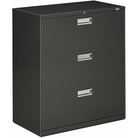 HON Brigade 600 H683 Lateral File - 36" x 18"40.9" - 3 Drawer(s) - Finish: Charcoal