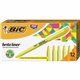 BIC Brite Liner Highlighters - Chisel Marker Point Style - Fluorescent Yellow Water Based Ink - 1 Dozen