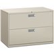 HON Brigade 600 H692 Lateral File - 42" x 18"28.4" - 2 Drawer(s) - Finish: Light Gray