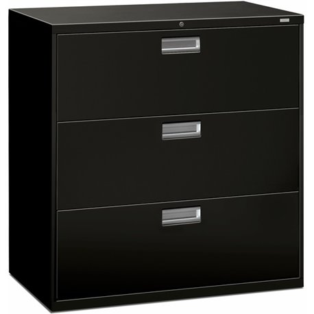 HON Brigade 600 H693 Lateral File - 42" x 18"40.9" - 3 Drawer(s) - Finish: Black