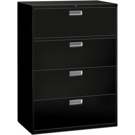 HON Brigade 600 H694 Lateral File - 42" x 18"53.3" - 4 Drawer(s) - Finish: Black