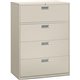 HON Brigade 600 H694 Lateral File - 42" x 18"53.3" - 4 Drawer(s) - Finish: Light Gray