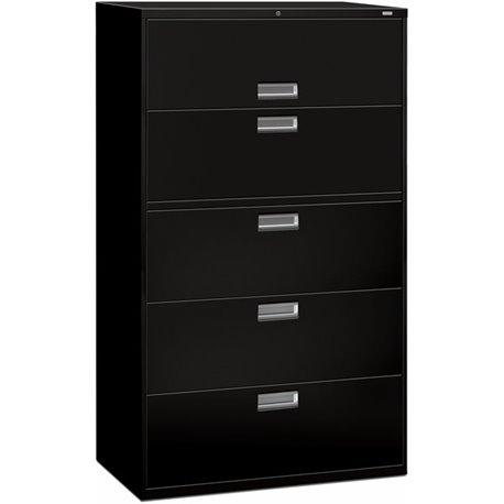 HON Brigade 600 H695 Lateral File - 42" x 18"64" - 5 Drawer(s) - Finish: Black