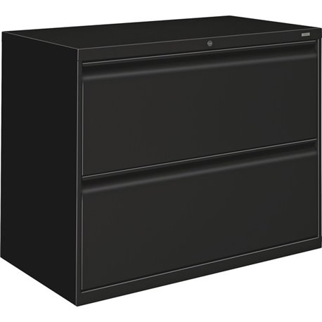 HON 800 Series Lateral File - 2-Drawer - 36" x 19.3" x 28.4" - 2 x Drawer(s) - Legal, Letter - Lateral - Security Lock - Black -