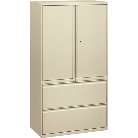 HON Brigade 800 H885LS Lateral File - 36" x 18"67" - 2 Drawer(s) - 3 Shelve(s) - Finish: Putty