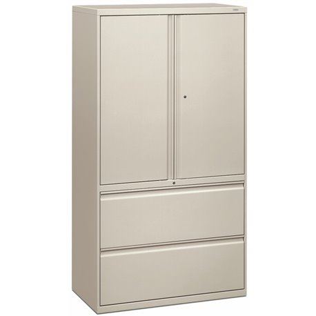 HON Brigade 800 H885LS Lateral File - 36" x 18"67" - 2 Drawer(s) - 3 Shelve(s) - Finish: Light Gray