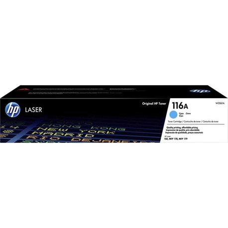 HP 116A (W2061A) Original Laser Toner Cartridge - Cyan - 1 Each - 700 Pages