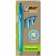 BIC Ecolutions Ballpoint Pen - Medium Pen Point - 1 mm Pen Point Size - Retractable - Blue - Semi Clear Barrel - 12 / Pack