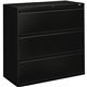 HON Brigade 800 Series Lateral File w/ Drawers - 2" x 18" x 52.5" - 3 x File Drawer(s) - Finish: Black, Baked Enamel