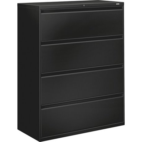 HON 800 Series Full-Pull Locking Lateral File - 4-Drawer - 42" x 19.3" x 53.3" - 4 x Drawer(s) for File - Legal, Letter, A4 - La