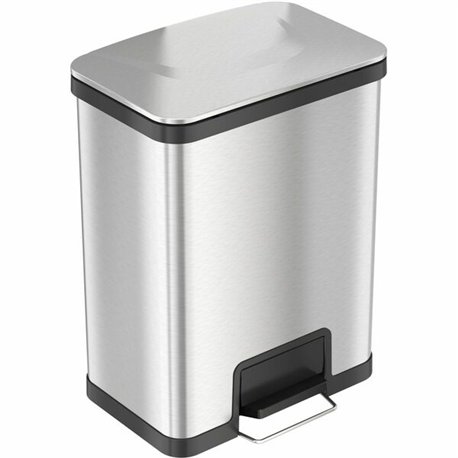 HLS Commercial AirStep Stainless Steel Step Trash Can - Deodorizer - 13 gal Capacity - Rectangular - Manual - Sensor, Smudge Res