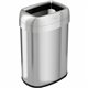 HLS Commercial Stainless Steel Open Top Trash Can - 13 gal Capacity - Elliptical - Manual - Heavy Duty, Fingerprint Resistant, B