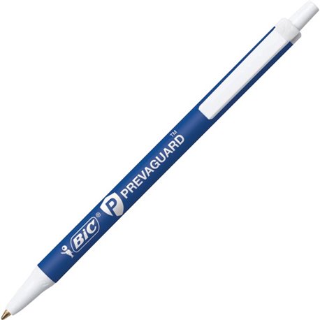 BIC PrevaGuard Clic Stic Antimicrobial Ballpoint Pen - Medium Pen Point - 1 mm Pen Point Size - Retractable - Blue - Blue Barrel