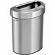 HLS Commercial Semi-Round Open Top Trash Can - 18 gal Capacity - Half-round - Fingerprint Proof, Smudge Resistant, Durable, Hand