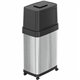 HLS Commercial Dual Push Door Odor Control Trash Can - Push Door Opening - 18 gal Capacity - Rectangular - Rolling - Wheels, Fin