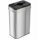 HLS Commercial 21-Gallon Rectangular Open Trash Can - Push Button Opening - 21 gal Capacity - Rectangular - Fingerprint Proof, S
