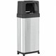 HLS Commercial Dual Push Door Odor Control Trash Can - Push Door Opening - 24 gal Capacity - Rectangular - Rolling - Wheels, Fin