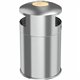 HLS Commercial 50-Gallon Dual Side-Entry Trash Can - 50 gal Capacity - Round - Durable, Compact, Smudge Resistant, Ash Pan, Wate